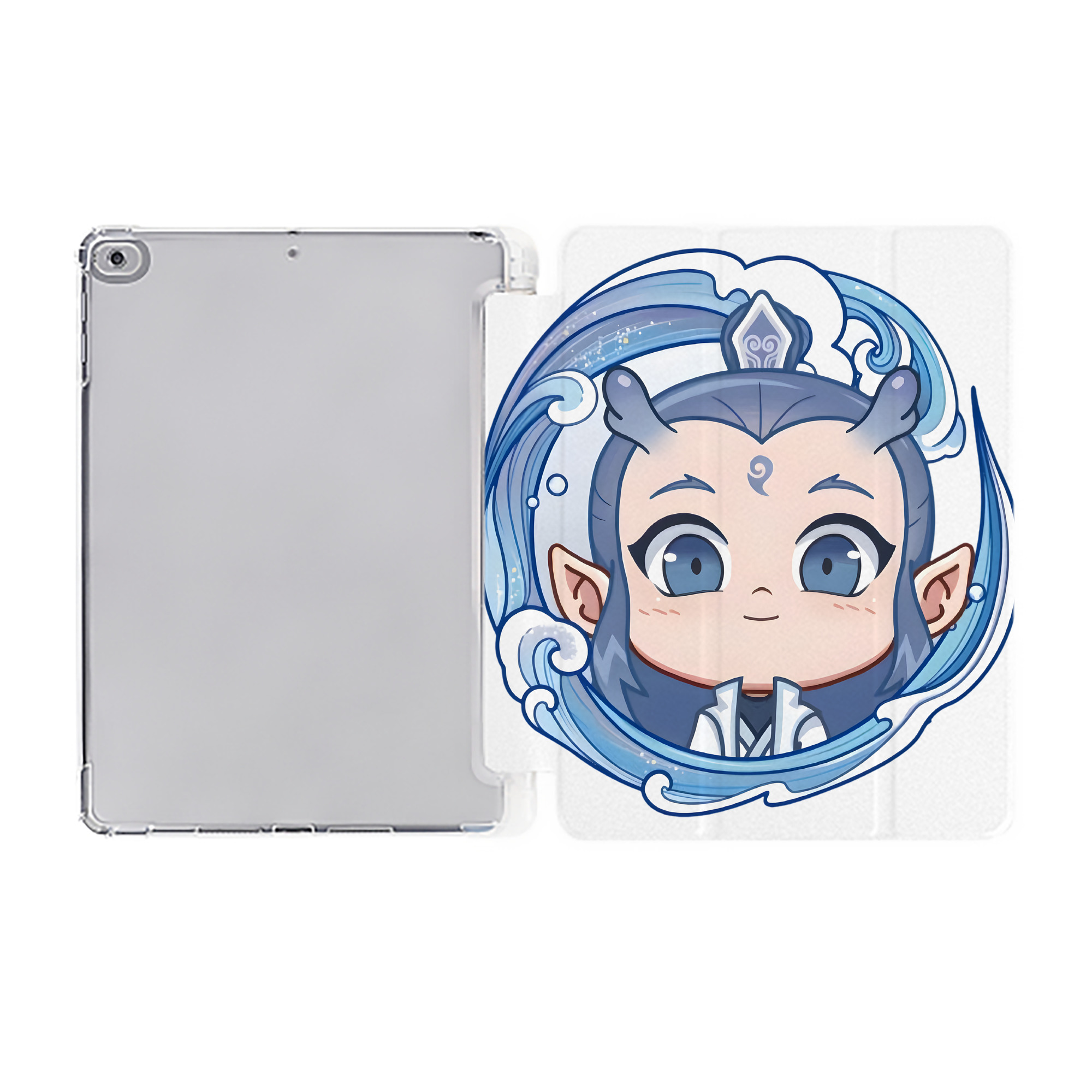 （画像用） Ne Zha 2 ナタ 魔童の大暴れ IPad ケース ペン収納付き 三つ折りスタンド PUレザー×シリコン 対応機種9.5/10.5/10.9インチ